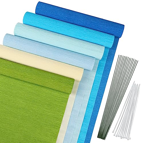 Krepppapier, MicButty 6 Rollen Krepppapier Blau Krepppapier Bunt Zum Basteln Crepe Papier kreppband Maibaum Kreppband Bunt Mit 25cm Grünes Kabel, 15cm Kabelbinder für Partydeko, Geburtstagsdeko Krepppapier, MicButty 6 Rollen Krepppapier Blau Krepppapier Bunt Zum Basteln Crepe Papier kreppband Maibaum Kreppband Bunt Mit 25cm Grünes Kabel, 15cm Kabelbinder für Partydeko, Geburtstagsdeko von MicButty