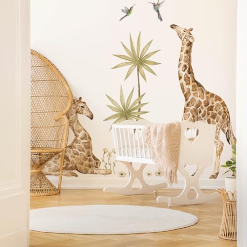 Mica-Mica Safari Wandtattoo für Kinderzimmer, Wanddeko, Wandsticker (Large, Giraffe) von Mica-Mica