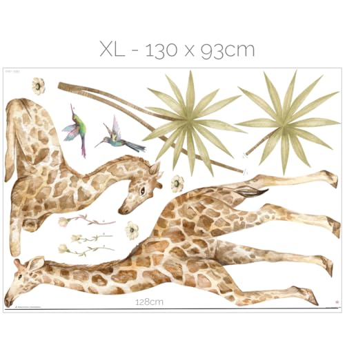 Mica-Mica Safari Wandtattoo für Kinderzimmer, Wanddeko, Wandsticker (X-Large, Giraffe) von Mica-Mica