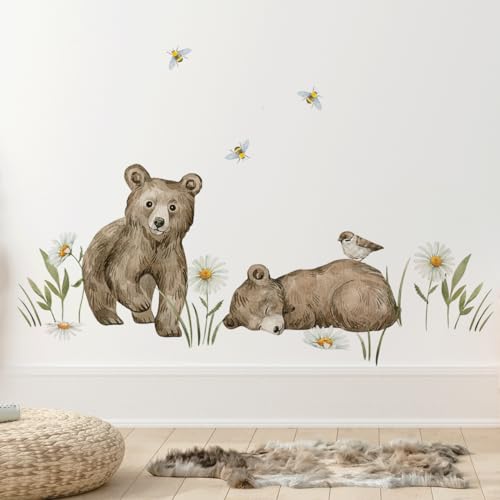 Mica-Mica Waldtiere Wandtattoo fürs Kinderzimmer, Wanddeko, Wandsticker (Large, Bären) von Mica-Mica