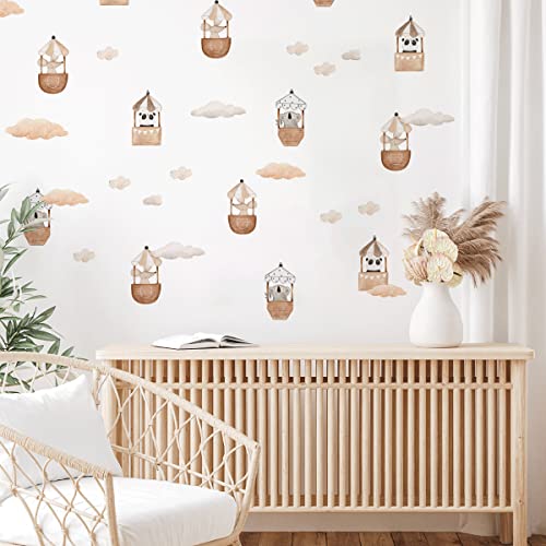 Mica-Mica Wandtattoo Kinderzimmer | Heißluftballons mit Tieren | Wanddeko Kinderzimmer | Babyzimmer | Wandsticker | selbstklebend | PVC-frei von Mica-Mica