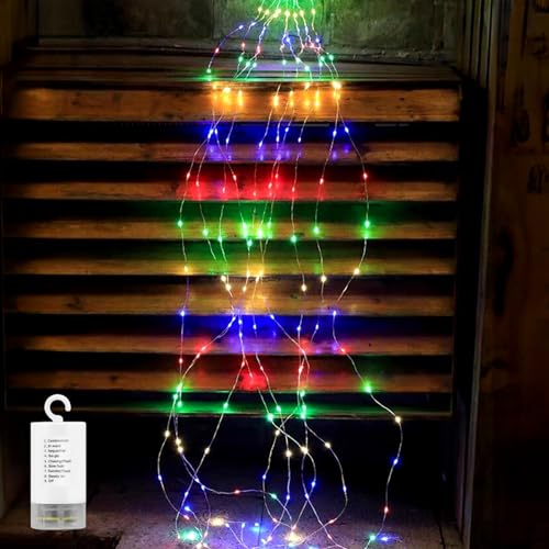 Fairy LED Lichterkette, Batteriebetrieben Weihnachten Lichterkette 2M 10 Strangs 200 LEDs Lichterbündel 8 Modi Wasserdichte Wasserfall Lichterkette für Weihnachten Garten Gießkanne Balkon Deko von Micacorn