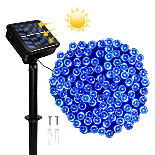 Micacorn Solar Lichterkette Aussen, Wasserdichte Lichterkette 12 Meter 8 Modi 100 LED Solar Lichterkette für Garten Hochzeits Terrassen Bäume Party Weihnachten Dekoration von Micacorn