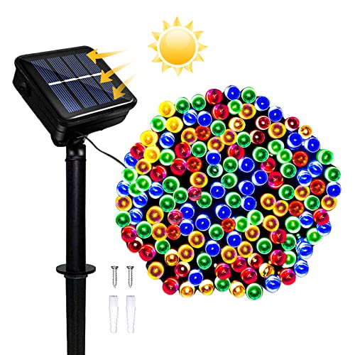 Micacorn Solar Lichterkette Aussen, Wasserdichte Lichterkette 12 Meter 8 Modi 100 LED Solar Lichterkette für Garten Hochzeits Terrassen Bäume Party Weihnachten Dekoration von Micacorn