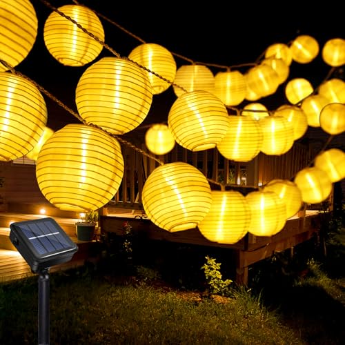 Micacorn Solar Lichterkette Laterne Außen, Laterne Solarlichterkette 13.6M 30LEDs 8 Modi Wasserdicht Lichterkette Laterne Solar Lichterkette für Garten Balkon Hof Hochzeit Weihnachten Party Deko von Micacorn