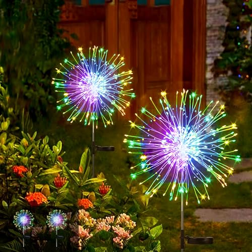 Solar String Garten Lichter, 2 Pack Solar Feuerwerk Lichter 300 LEDs 8 Modes Lichterkette Außen Starburst Wasserdichte Kupferdraht Lichter für Home Garten Xmas Außendekorationen von Micacorn