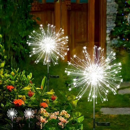 Solar String Garten Lichter, 2 Pack Solar Feuerwerk Lichter 300 LEDs 8 Modes Lichterkette Außen Starburst Wasserdichte Kupferdraht Lichter für Home Garten Xmas Außendekorationen von Micacorn