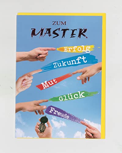 Michel-Verlag Glückwunsch zum MASTER. Hochwertige Klappkarte incl. farblich passendem Briefumschlag. 12x17cm, Made in Germany! von Michel-Verlag