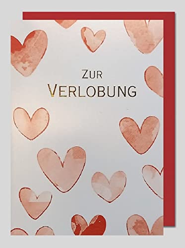 Michel-Verlag Glückwunschkarte ZUR VERLOBUNG. Klappkarte incl. farblich passendem Briefumschlag. von Michel-Verlag