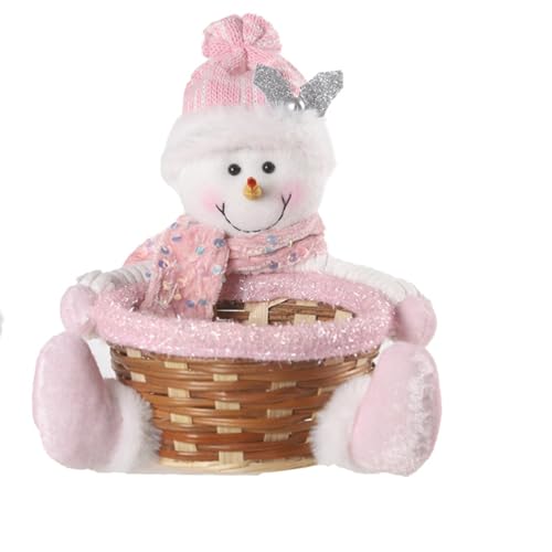 Weihnachten Puppe Candy Bowl, Santa Claus Schneemann Candy Basket Decor, Weihnachten Korb Container für Urlaub Tisch Schreibtisch Dekor Geschenk, Weihnachten Candy Storage Basket (B) von Micozy