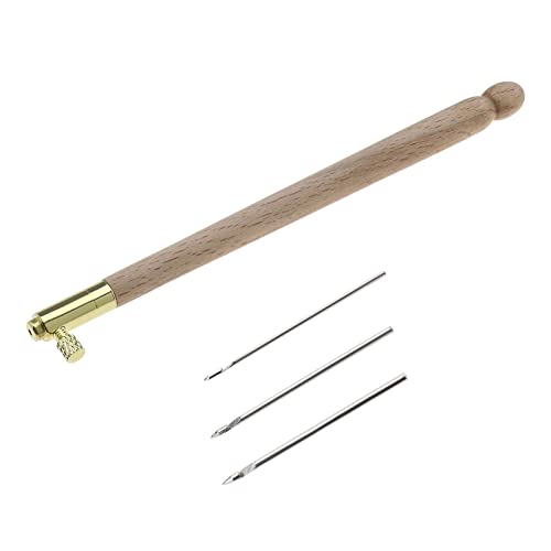 Tambour Haken mit 3 Nadeln (0,7 mm, 1 mm, 1,2 mm) Set French Embroidery Wooden Crochet Tool Kit for Embroidery Sequins and Beads von MicroClean