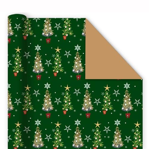 Miecoae Weihnachts Geschenkpapier, 5 oder 10 Blätter mit Muster, Geschenkpapier, 50 x 70cm, Recycelbares Weihnachtsgeschenkpapier(V7,5 Sheets_70X100CM) von Miecoae