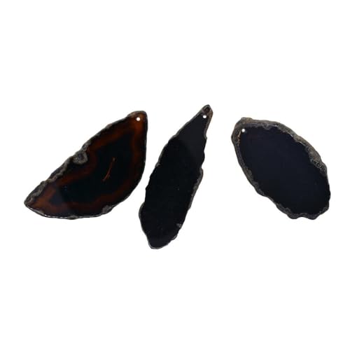 5 x schwarze Achatscheiben, Geodensteine, Anhänger, Untersetzer, Tassenmatte, 50–80 mm/2,7–3 von Mifeiwukawa
