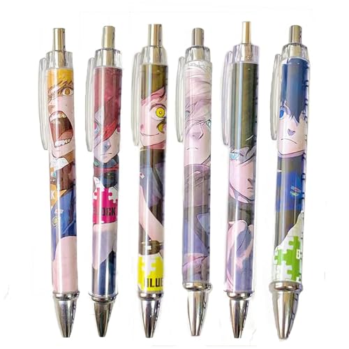 Mifeiwukawa Anime BLUE LOCK Gel Ink Pen 0.5 Bachira Kugelschreiber Isagi Schwarz Stift Bürobedarf für Erwachsene Studenten (type2(6 Stück)) von Mifeiwukawa