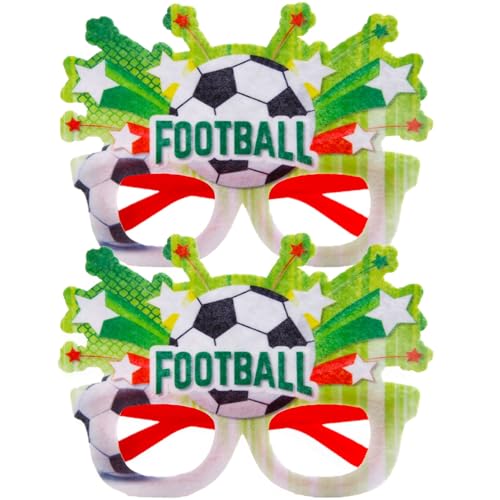 Mifull Fußball-Partybrille – Fußballbrillen-Requisiten-Zubehör – Aufheiter-Brille für Fußball-Requisiten – Fans lustige kreative Party-Football-Brille für Sportspiele, Fußballspiele (D,2 Stück) von Mifull