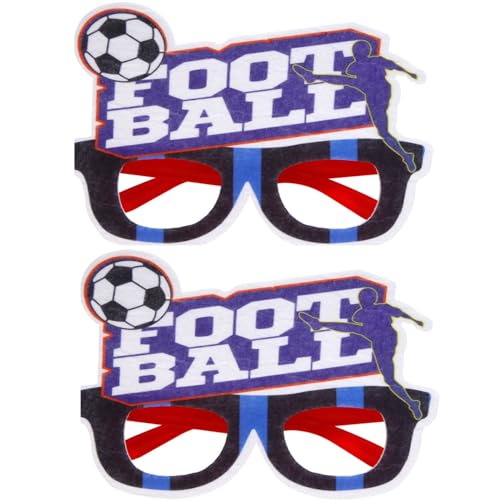 Mifull Fußball-Partybrille – Fußballbrillen-Requisiten-Zubehör – Aufheiter-Brille für Fußball-Requisiten – Fans lustige kreative Party-Footballbrille für Sportspiele, Fußballspiele (E,2 Stück) von Mifull