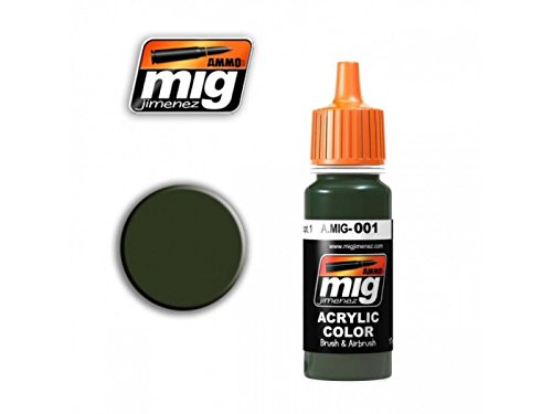 AMMO MIG-0001 RAL 6003 Olivgrün Opt.1 Acrylfarben (17 ml), mehrfarbig von Mig Jimenez