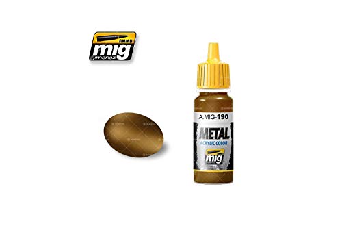 Ammo MIG-0190 Old Brass Metall-Acrylfarben (17 ml), Mehrfarbig von Mig Jimenez