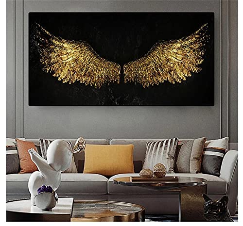 Diamond Painting, 5D Diamond Painting Goldene Engelsflügel Set, Diamant Painting Bilder für Erwachsene & Kinder, Diamant malerei Kits Malen nach Zahlen Wohnzimmer Deko für Home Wall 60x180cm von Mihaoe