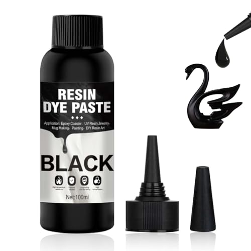 Epoxidharz Farbe Schwarze Harz Farbpaste, 100ml Konzentrierte Epoxy Resin Pigment Paste, Konzentrierter UV Harz Farbstoff für Harzfarben, Becher, Farben, DIY Basteln von Miioto