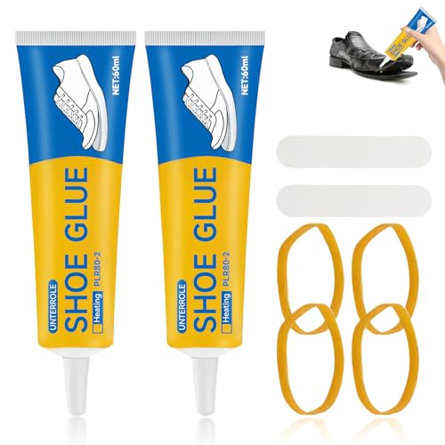 Miioto Wasserdichter Schuhreparaturkleber, Sohlenkleber Extra Stark, Schuh Kleber Stark Sohle, Transparent Shoe Glue, Geeignet für Reparatur Sportschuhe, Laufschuhe, 60ml*2 von Miioto