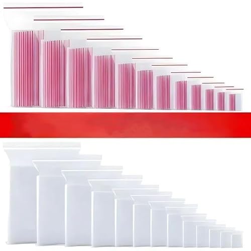 Wiederverschließbare Plastikbeutel, 3,2 mm, transparent, wiederverschließbar, robust, wiederverschließbar, mit wiederverschließbarem Reißverschluss, 0,08 mm, 13 x 19 cm, 100 Stück von Mikaelson