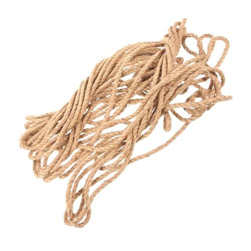 Mikikit 1 Rolle Perlen Seile verdrahtet Garnband Faden bastelschnur geschenkband dekokordel geschenksband Geschenkverpackungsseil Jutegarn verpacken Juteseil Gartenseil Flachs Light Brown von Mikikit