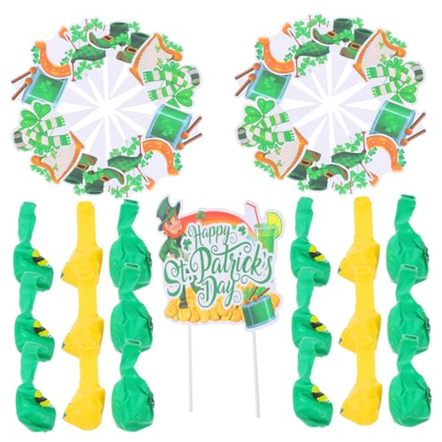 Mikikit 1 Satz Kleeblatt-Partydekorationen Thema Ballon-Kuchendekorationen dekorativ st patricks day dekorationen Tortenaufleger Luftballons Ballon-Kuchen-Topper Gummi Grün Mikikit 1 Satz Kleeblatt-Partydekorationen Thema Ballon-Kuchendekorationen dekorativ st patricks day dekorationen Tortenaufleger Luftballons Ballon-Kuchen-Topper Gummi Grün von Mikikit