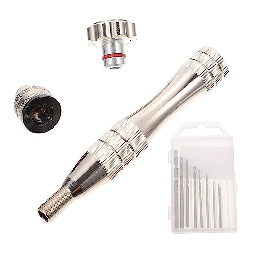 Mikikit 1 Satz Lochbohrer plastikenten plasure Handwerkzeug-Set hand drill Handbohrer für Metall Puncher Schnecke Nuss Präzisions-Schraubstock Handbohrwerkzeug Aluminiumlegierung Silver von Mikikit