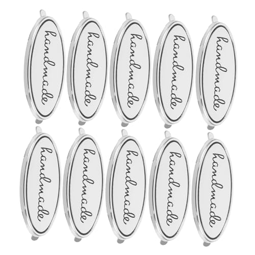 Mikikit 10Stücke Ovale Zinklegierungs Etiketten Handgefertigte Metallanhänger für Taschen Kleidung und DIY Bastelarbeiten Unterlegscheiben für Einfache Montage und Elegantes Mikikit 10Stücke Ovale Zinklegierungs Etiketten Handgefertigte Metallanhänger für Taschen Kleidung und DIY Bastelarbeiten Unterlegscheiben für Einfache Montage und Elegantes von Mikikit
