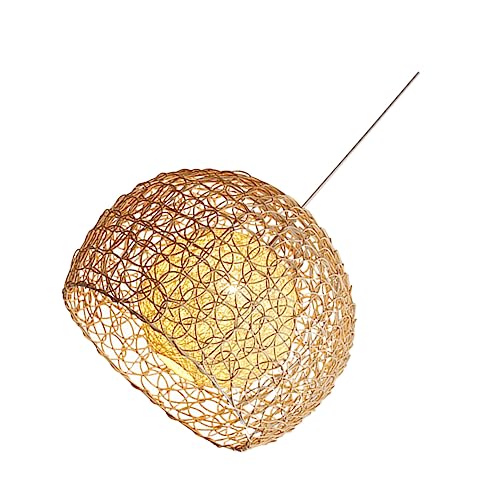 Mikikit 1stk Rattan-kronleuchter Pendelleuchte Deckenleuchten Lampenschirm Deko Abdeckung Der Deckenleuchte Rattan Art Lichtschirm Dachboden Kronleuchter Abdeckung Beige von Mikikit