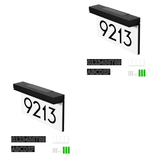 Mikikit 2 Sätze Gartentür Licht Solare Wegebeleuchtung Kabellos Solarstrahler Im Außenbereich Solar- Led-glühbirne Im Freien Leuchte Sensor Led-lichtleiste Lichter Black Plastik von Mikikit