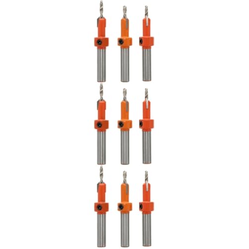 Mikikit 3 Sätze Senkbohrer Stanzen Countersink Bastelzeug Bit Bohrer Gewürzsieb Einstellbar Kernbohrer Versenken Grat Lochbohrer Spiralbohrer Hochgeschwindigkeitsstahl Orange 3 Stück * 3 von Mikikit