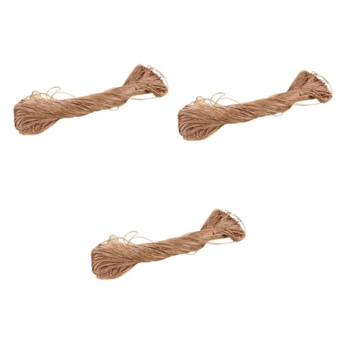 Mikikit 3St Hanfseil Armbänder Partyseil Basteln Sie EIN Juteseil Bungee Seil Schleife Perlen wrihnachtsbaumschmuck weihnachstbaumschmuck dekorative Hanfschnur Party-Juteseil Light Brown von Mikikit