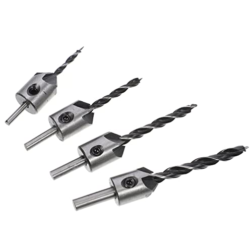 Mikikit 4 Teiliges Countersink Bohrer Set HSS Countersink Bohrer Mit Für Präzises Holzarbeiten Hochwertige Bohrer Für Holzverbindungen Und Veredelung von Mikikit