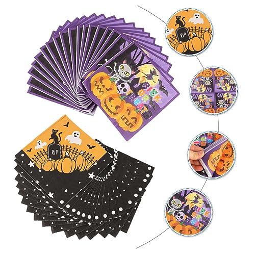 Mikinona 2 Packungen Mit 40 Blatt Taschentüchern Mit Halloween Thema Dekorative Halloween Servietten Halloween Servietten Halloween Dinner Servietten Party Servietten von Mikinona