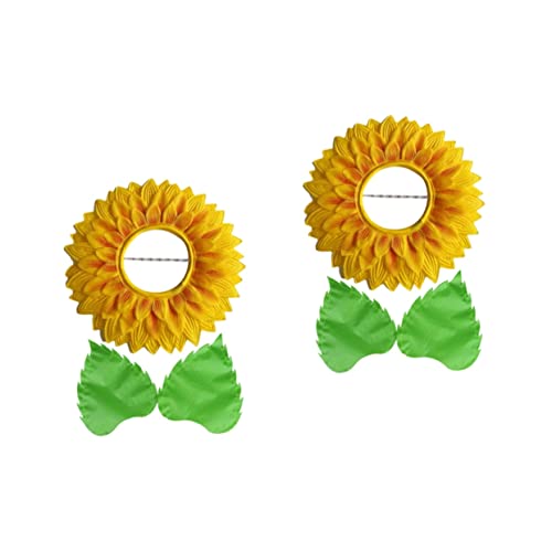 Mikinona 2 Sätze Kopfschmuck Aus Sonnenblumen Sonnenblumenkostüm Für Kinder Kostümzubehör Gelbes Blumen-kopfschmuck-accessoire Lustiges Sonnenblumenkostüm Verschleierung Seidentuch von Mikinona