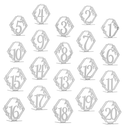 Mikinona 20 Stück Tisch Nummernschild Party Hochzeit Tischschild Mini Inhaber der Tabellennummer elegante Tischnummerkarten Empfangstischnummern Stehtischnummer Acryl Silber Mikinona 20 Stück Tisch Nummernschild Party Hochzeit Tischschild Mini Inhaber der Tabellennummer elegante Tischnummerkarten Empfangstischnummern Stehtischnummer Acryl Silber von Mikinona