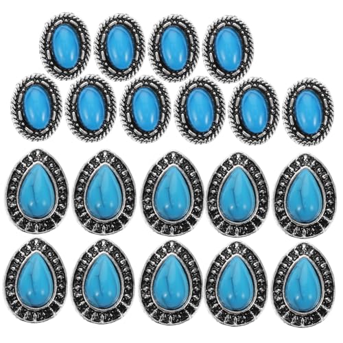 Mikinona 20 Stück Vintage Nagel Charms Retro Fake Türkis Nail Art Dekorationen DIY Nagel Charms Maniküre Ornamente Nagel Juwelen Nagel Zubehör von Mikinona