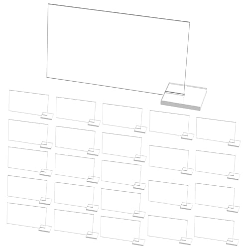 Mikinona 24 Sätze Hochzeit Acrylschilder Reservierte Schilder für die Hochzeit Kaffee Zeichen Sitzplan hochzeitsdeko visitenkarten halterung Platzkarten leeres zeichen aus acryl Transparent von Mikinona