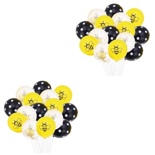 Mikinona 30 Stück 12 Bienenballons Luftballons für Kinderpartys Zubehör für Partydekoration Bienenanzüge wand polsterung living room decoration balloon Latexballons Bausatz für Partyballons von Mikinona