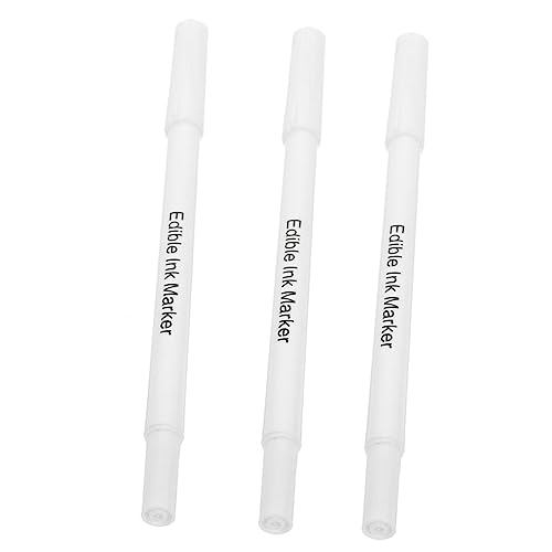 Mikinona 3st Backen Pigmentierung Stift Gebäck Glasur Backstift Essbarer Markierungsstift Marker Für Lebensmittelfarbe Kuchenglasurstift Cookie-kuchen Markierungsstifte Weiß Plastik von Mikinona