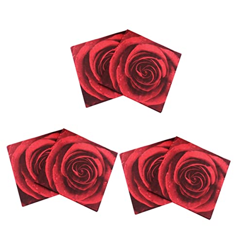 Mikinona 60 Blatt papierhandtuch evengers hochzeitslaken ziernieten valentinstag dekoring Hochzeit Taschentücher Papierservietten dekorativ Bulk-Hochzeitsdeko Party liefert Serviette rot von Mikinona