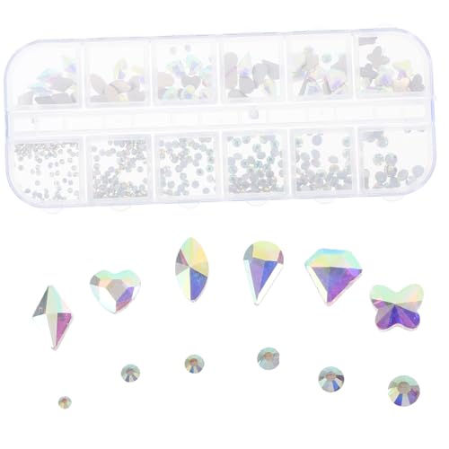 Mikinona DIY Nageldesign Set Mit 12 Fächern Flachrücken Nail Charms Rhinestones Und Dekorative Diamanten Für Kreative Nagelkunst Und Nail Art Zubehör von Mikinona