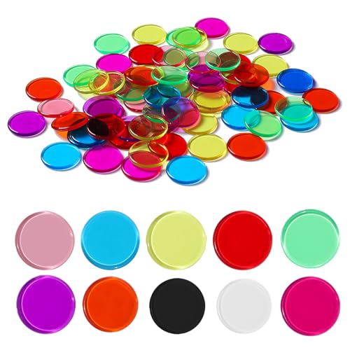 Zähler Zählchips, Bingo Chips, Klein Zähler Chips Zähler, Wertmarken Chips, Zählen Chips, Plastik Marker Spielmünzen, Bingo Spielkarten Spiel Zubehör, Bingo-Chip-Zählscheiben, für Kinder Zählen,40 PCS von Mikiuly