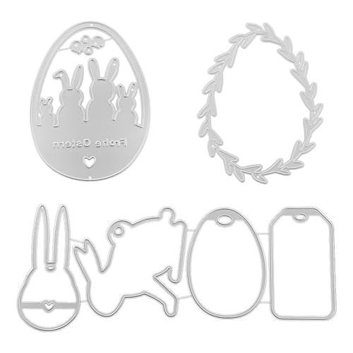 3 Set Ostern Stanzschablonen Frohe Ostern Stanzbögen Stanze Prägeschablone Stanzformen Osterhase Osterei für Basteln Scrapbooking Fotopapier Karten Handwerk DIY Ostern Geschenk Deko 2024 Neue von Mikocofo