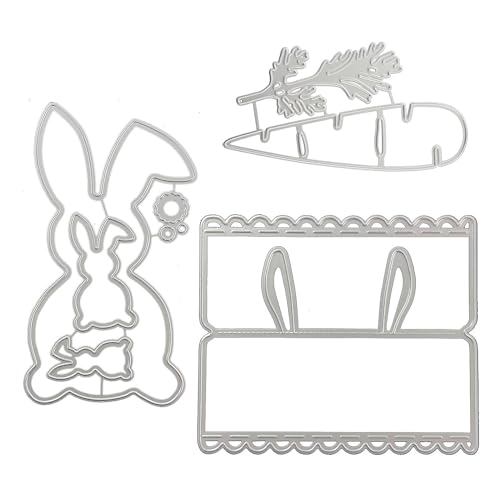 3 Set Ostern Stanzschablonen Prägeschablone Stanzformen Osterhase Ostereier Prägeschablonen Stanze für DIY handgemachte Scrapbooking, Grußkarten, Handwerk und Ostergeschenk Dekorationen von Mikocofo