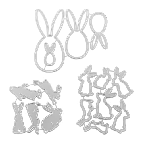 3 Set Ostern Stanzschablonen Stanzschablone Stanzbögen Stanze Prägeschablone Stanzformen Osterhase Osterei für Basteln Scrapbooking Fotopapier Karten Handwerk DIY Ostern Geschenk Deko von Mikocofo