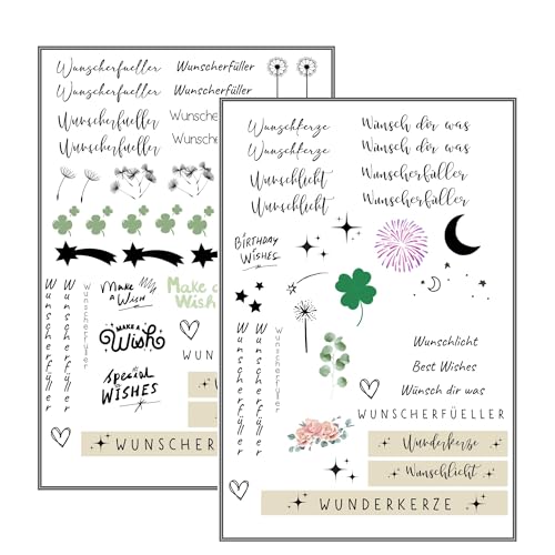 MilaBoo® Kerzentattoos Wunscherfüller I DIY Aufkleber für besondere Anlässe, einfache Anwendung, vielseitig einsetzbar (Wunscherfüller) von Milaboo