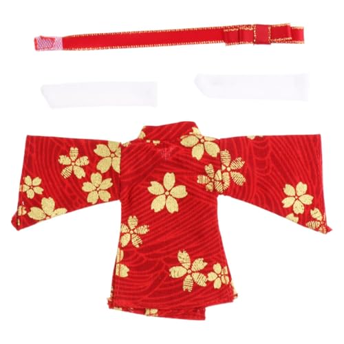 Milageto 1/12 Skala weibliche Puppe Kimono Kleidung, Miniaturzubehör handgefertigte Modekleidung für 6 -Zoll -Actionfiguren Kostüm, Rot von Milageto